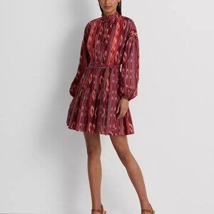 Lauren Ralph Lauren Geo-Stripe Belted Cotton Voile Dress 2